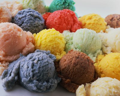 Colorful Scoops of Ice Cream